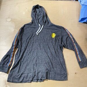 Joe BoxerGray Hoodie with Rainbow Stripes and Smiley Patch 3X (LU)